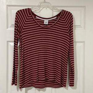 Cabi #4198 Long Sleeve Striped Scoop Neck Tee Top Size Medium